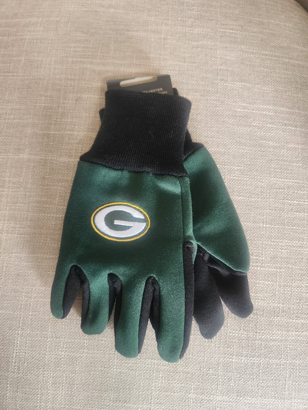Childrens Green Bay Packers Green & Black Logo Gloves